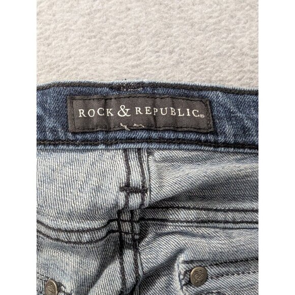 Rock Republic Jeans Womens Size 6 Blue Kasandra Boot cut Embroidered Whiskers - Picture 14 of 15